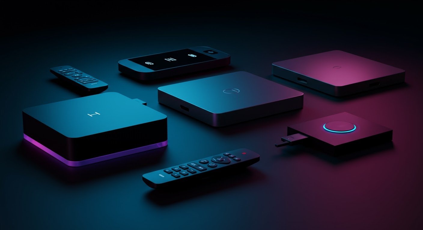Top 10 Budget Streaming Boxes in 2026: 4K Streaming on a Dime A collection of the best budget streaming boxes of 2026 arranged on a modern tabletop.