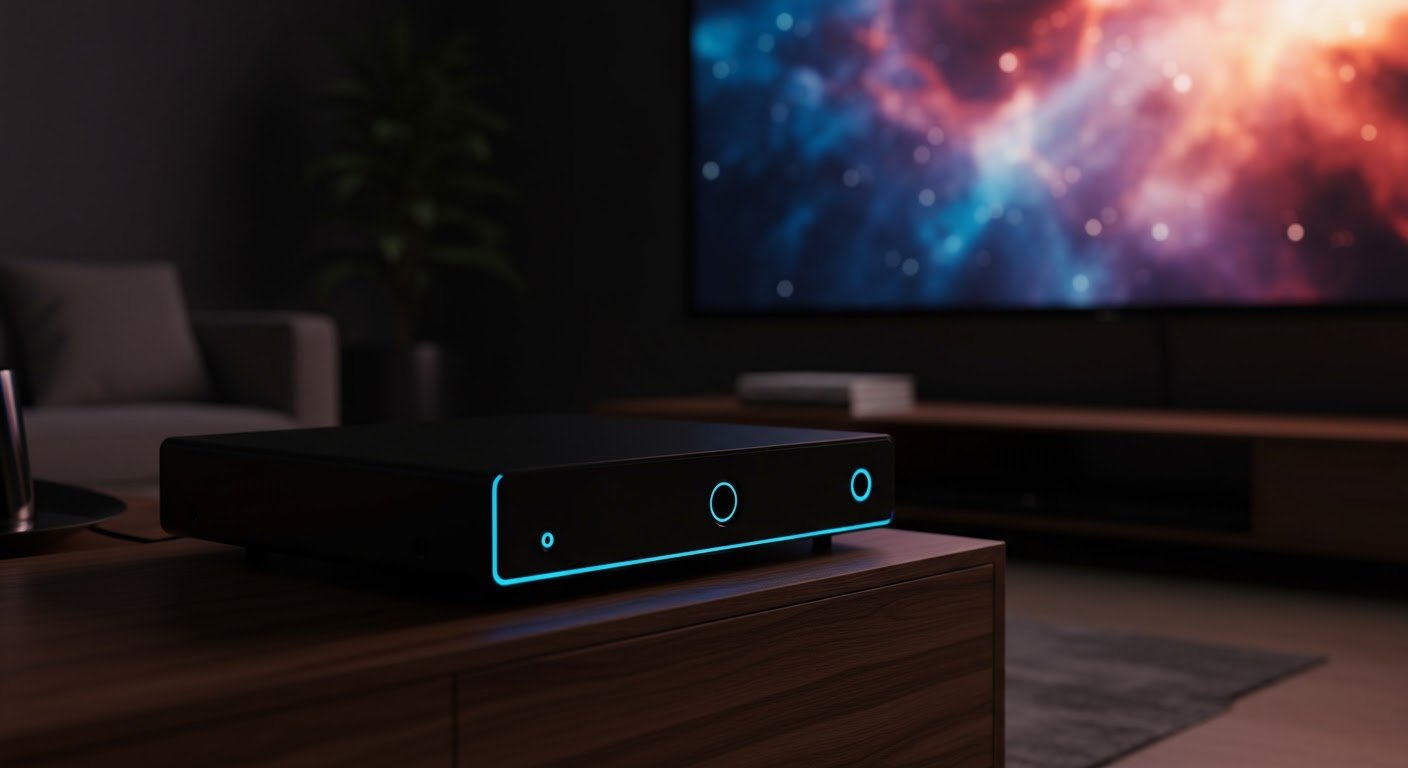 Top 10 Premium Media Players in 2026 for Ultimate IPTV Streaming A close-up of one of the best premium media players of 2026 on a shelf.